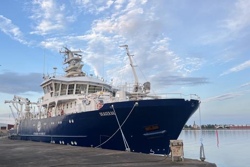 R/V Skagerak i Oskarshamn redo för avfärd.