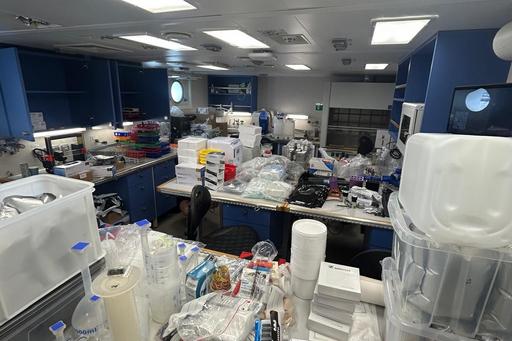 Det stora laboratoriet ombord på R/V Skagerak.