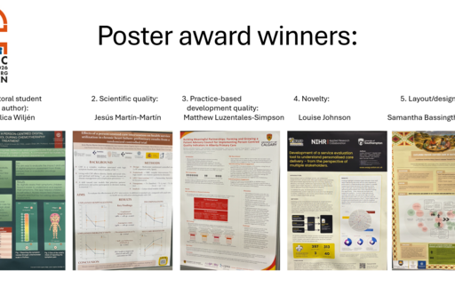 Photos of the five winning posters.