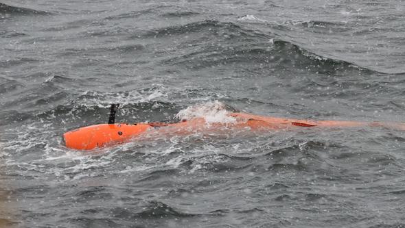Picture of the AUV in the surface waters