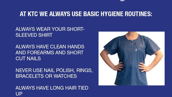 Picture with text about basic hygiene routines