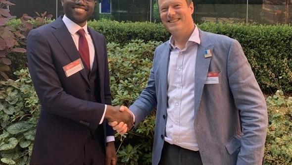 2025 Coleman Prize winner Dr Kondwani Happy Ngoma, with ABH President Prof Peter Miskell