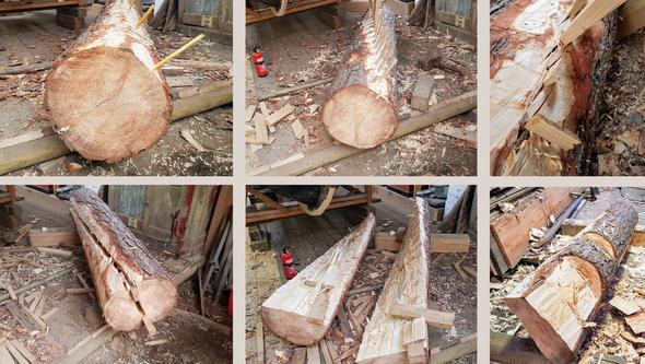 Stock till klinkbåt, foto.