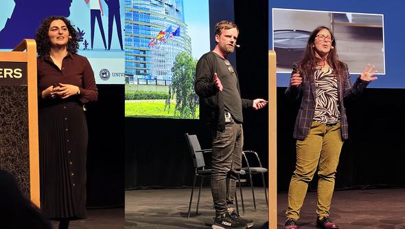 Doktorand Negin Hashmati, docent Karl de Fine Licht och biträdande universitetslektor Ilaria Torre.