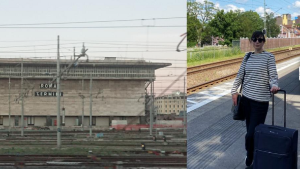 Anna Blennow på tågstagionen i Tågarp