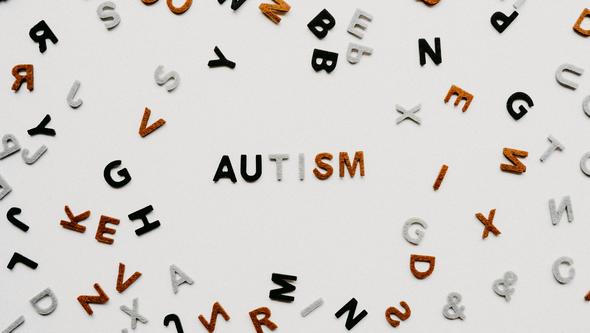 Autism word and letters