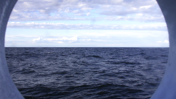 Utsikt från mässen ombord på R/V Skagerak. 