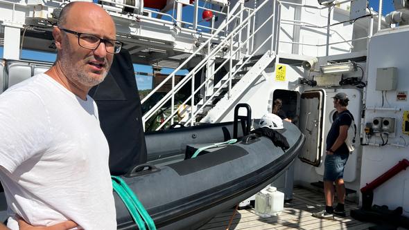 Isaac Santos ombord på R/V Skagerak