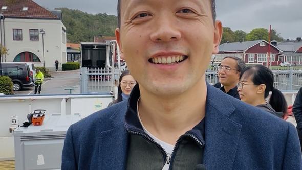 Ye Yuan, forskare vid National Marine Environmental Forecasting Center i Kina ombord på R/V Skagerak. 