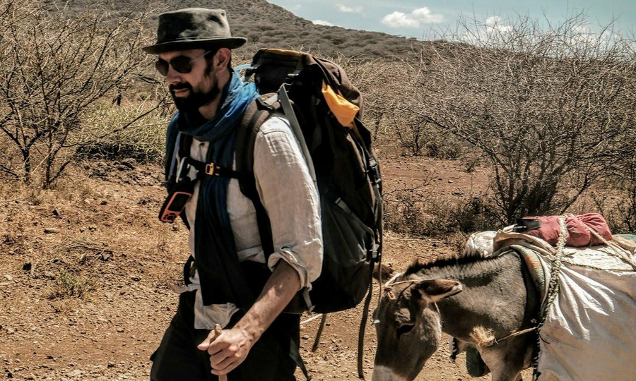 Johannes Theodor Aalders walking along the planned route of the LAPSSET corridor.