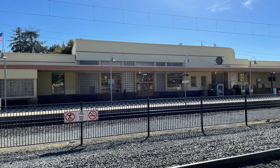 Photo of the train station in Palo Alto