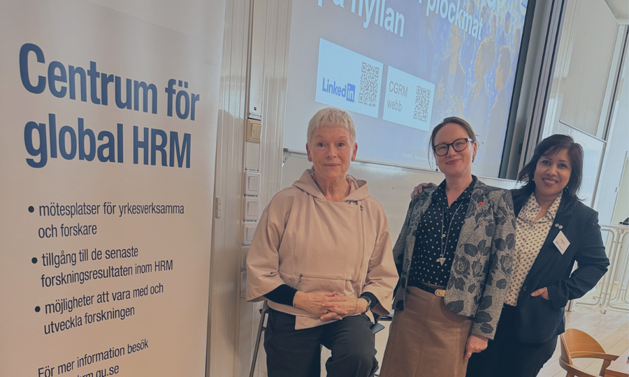 De tre doktoranderna Agneta Häll, Johanna Finnholm och Nazneen Rony