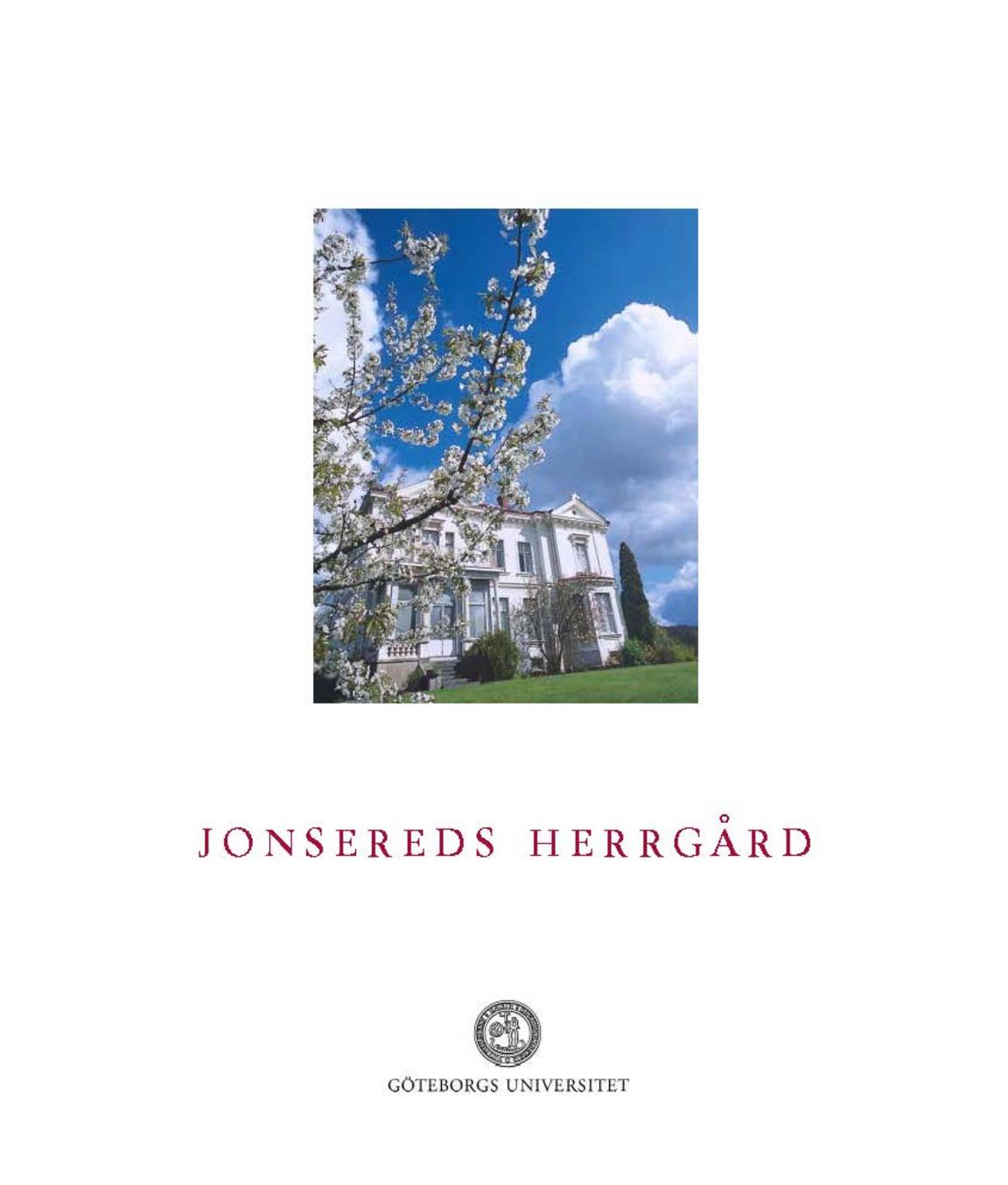Omslag till broschyr om Jonsereds herrgård