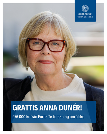 976 000 kr från Fore för forskning om äldre. Grattis Anna Dunér som syns på bilden, från Göteborgs univeristet.